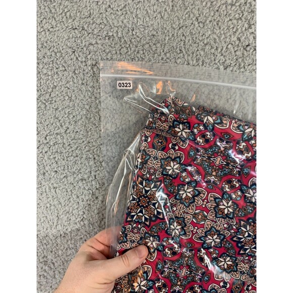 Talbots A-Line Skirt Women's Size 16W Pink Floral Stretch Regular Fit Front Zip - Picture 8 of 8